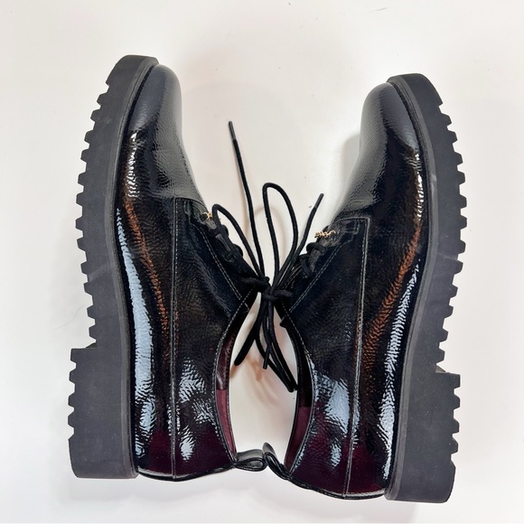Franco Sarto Carey Oxfords Womens Size 8.5 Faux Patent Leather Chunky Lace-up - Picture 8 of 9